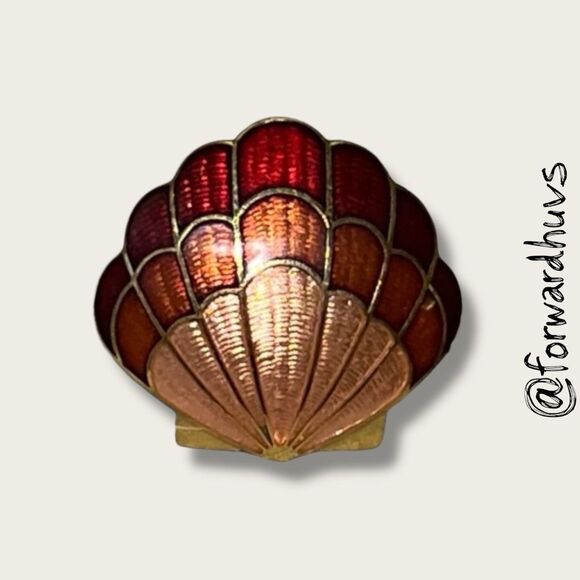 Bundle Sale 3 for $15 | Vintage Cloisonné-Style Enamel Seashell Earrings - Picture 7 of 8